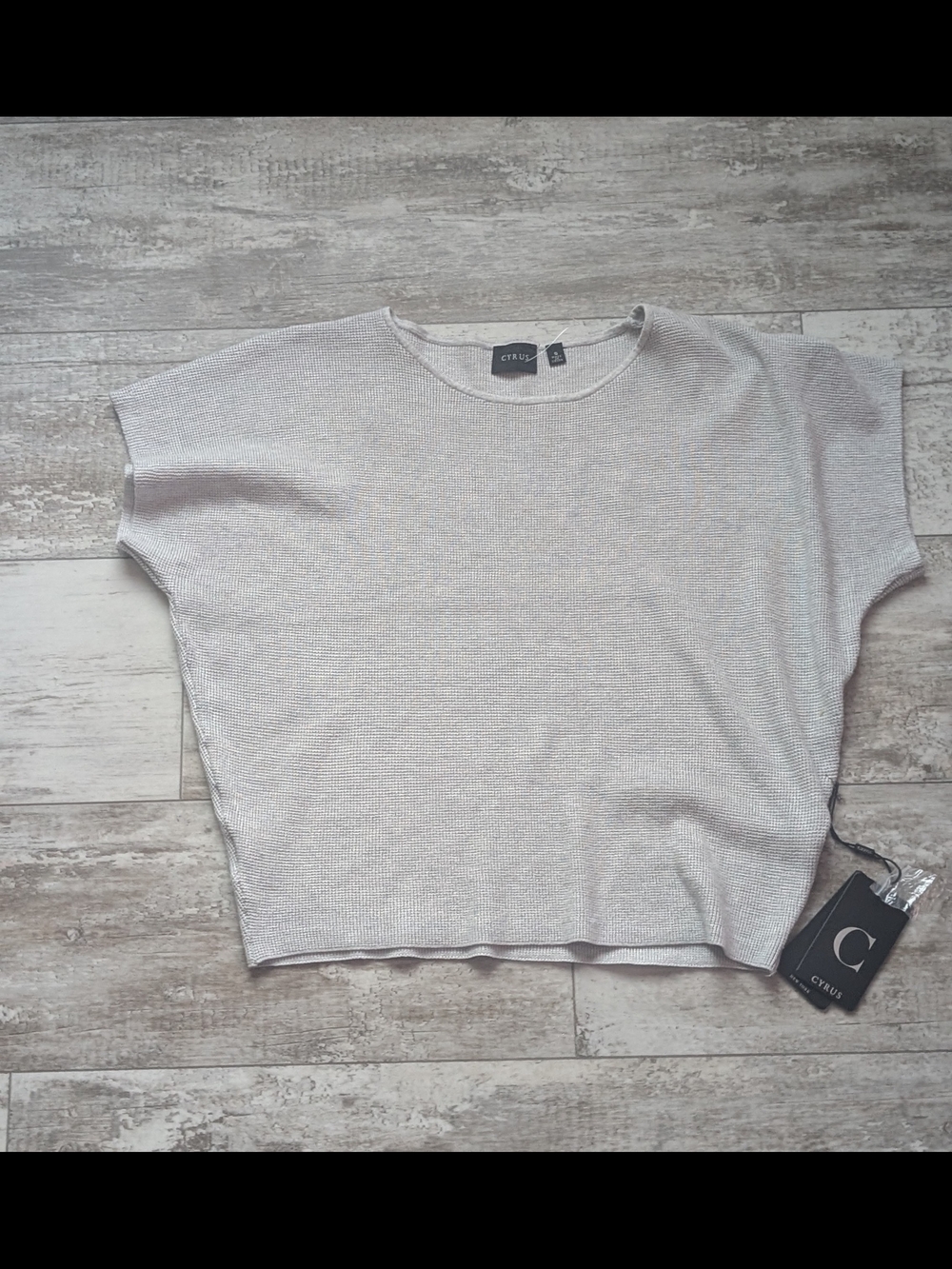 Cyrus Pale Gray Boxy Knit Crop Top
